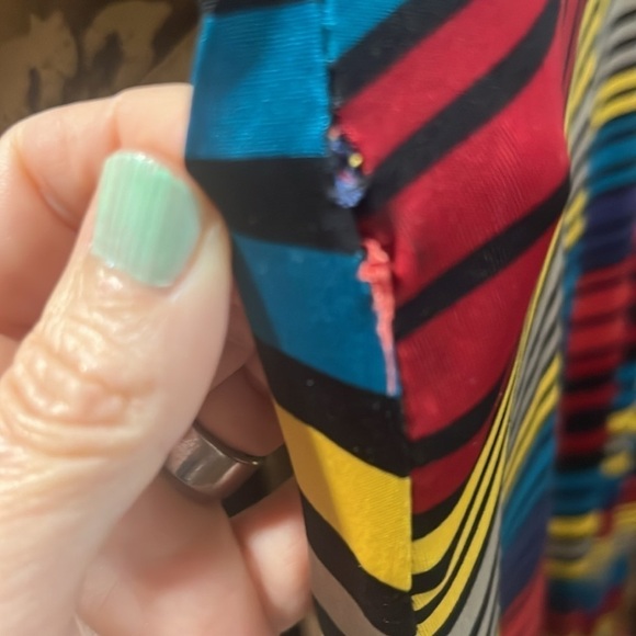 Vintage Mi Manchi Retro Rainbow Stripe Short Sleeve Y2K Maxi Dress Small Artsy - Picture 8 of 9